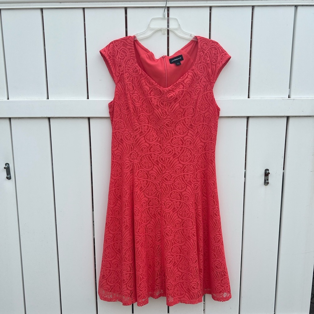 Liz Claiborne Coral Lace Dress Size 16